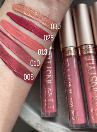 TOPFACE INSTYLE EXTREME MATTE LIP PAINT SWATCHES 
