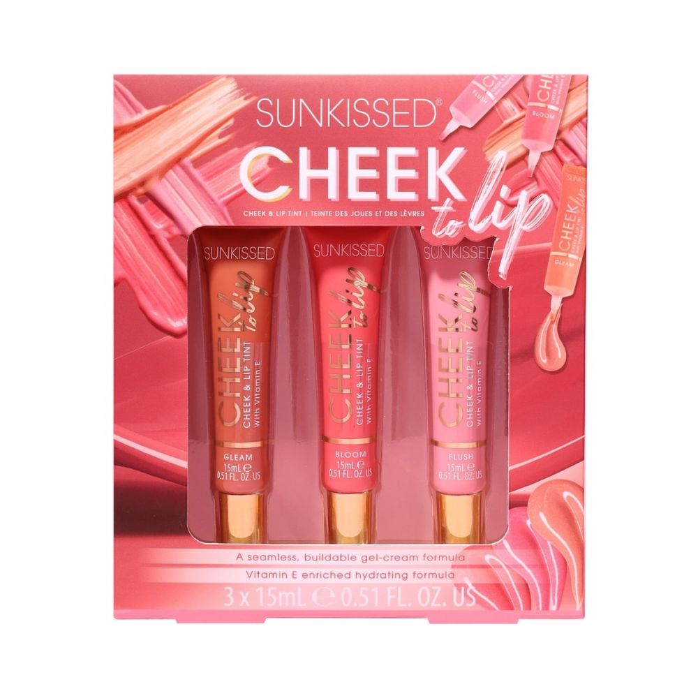 Sunkissed multifunkční krémové tinty na tvář a rty Cheek To Lip, 3x15ml